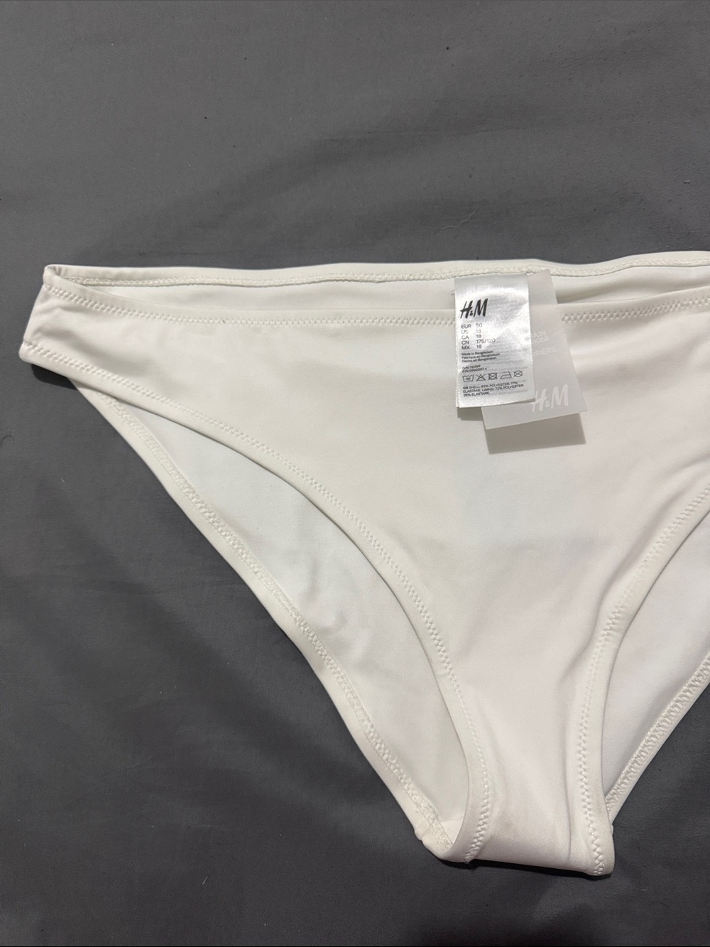 H&M White Women's Bikini Bottoms - Swimwear Briefs Cheeky.